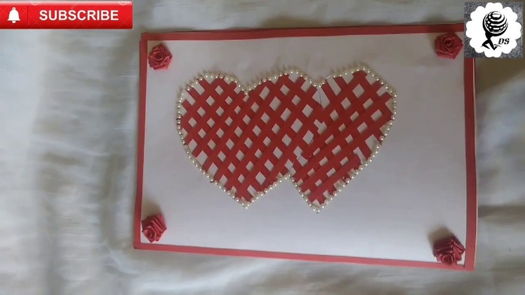 Valentine's day.Beautiful hand made valentine's day.card idea.DIY greeting and valentine's day Card.