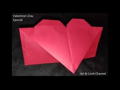Valentine's Day Crafts |Heart Envelope ???? from A4 sheet (Valentine special) - DIY Origami Tutorial