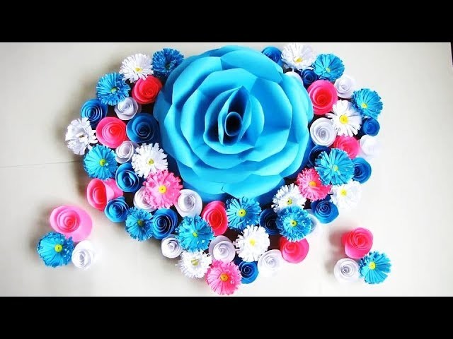 Wall Decoration Ideas | Beautiful Wall Hanging Making at Home | Paper Flower Wall Hanging. сс