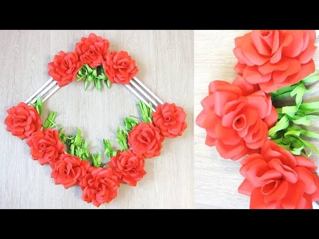 Wall Decoration Ideas | Beautiful Wall Hanging Making at Home | Paper Flower Wall Hanging А