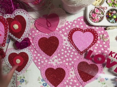 #3 Valentine's Day????Series 2019 - DIY Layered Heart Embellishments from Dollar Tree