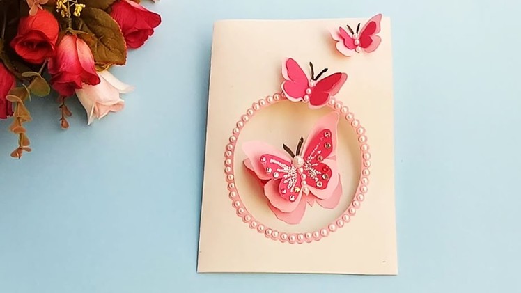 Butterfly Birthday card for Boyfriend or Girlfriend. Handmade Birthday Card Idea. 