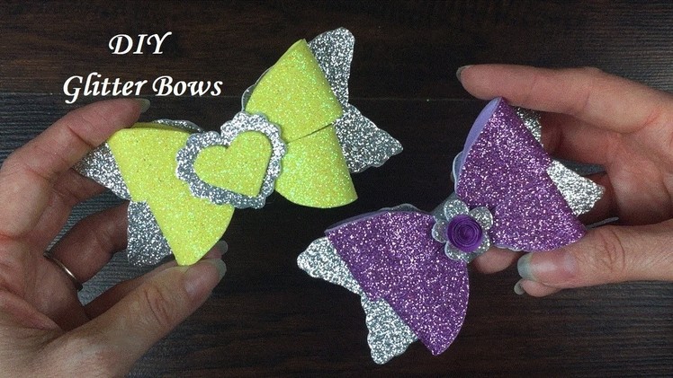 DIY: How To Make your own Glitter Foam Hair Bow #2 &  Free Template