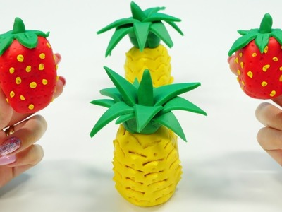 DIY Play-Doh Fruit: Pineapple and Strawberry