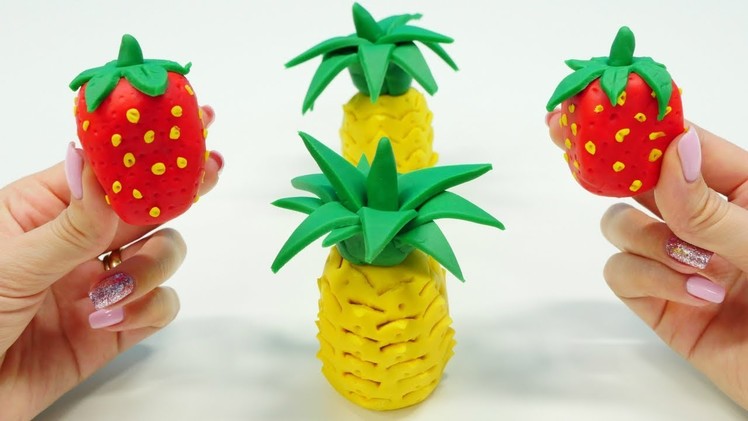 DIY Play-Doh Fruit: Pineapple and Strawberry