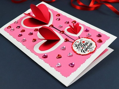 DIY Pop Up Hearts Valentine's Day Card