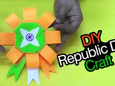 DIY Republic Day Badge.Indian Tricolor Flag Badge.26th Jan craft ideas