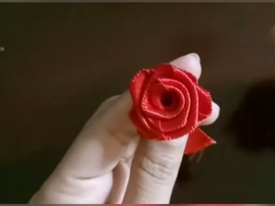DIY.super easy.Satin Ribbon Rose Making.Valentine's Day special Rose from ribbon or paper. 