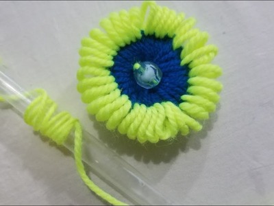 Hand embroidery amazing easy finger trick make challa flower,easy trick #sewing HAck