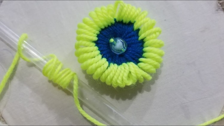 Hand embroidery amazing easy finger trick make challa flower,easy trick #sewing HAck