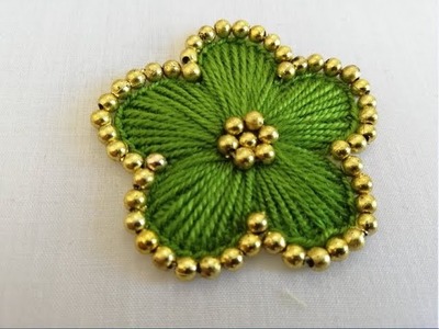 Hand embroidery;beautiful flower embroidery with beads.