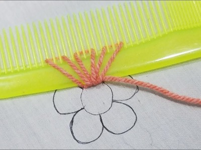 Hand Embroidery Mermaid Flower Easy Idea Trick With Hair Comb Sewing Hack,Easy Flower Stitch Design