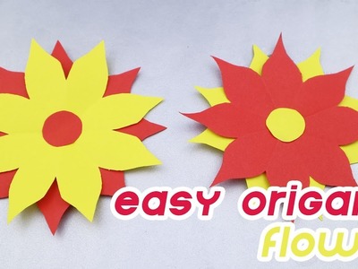 How To Make A Simple Flower Origami || Cara Membuat Origami Bunga Dengan Mudah