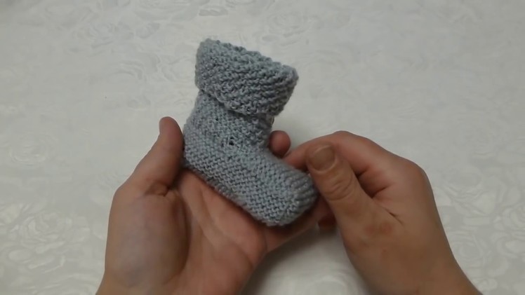 Knit baby socks. booties, step by step. No sewing or assembling. (method 1)