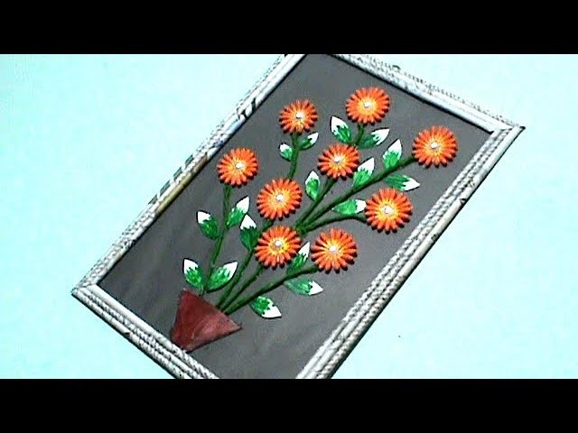 ওয়ালহ্যাংগিং| Wall Frame Making Using Waste Material | Genius Craft Idea Using Cotton Buds