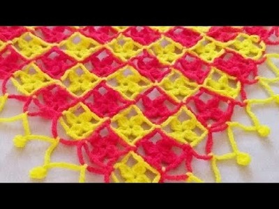 Woolen design rumal, crochet table cover,Crosia thalposh, #72,by ||Santosh All Art ||