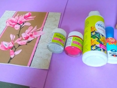 Decoupage on glass bottle with  colour crackle effect || DIY || Crafty shrads