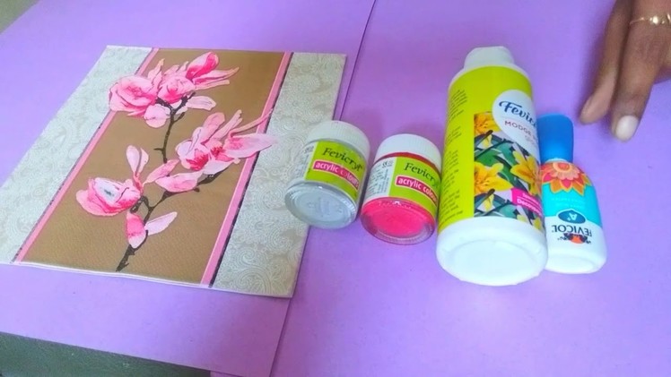 Decoupage on glass bottle with  colour crackle effect || DIY || Crafty shrads