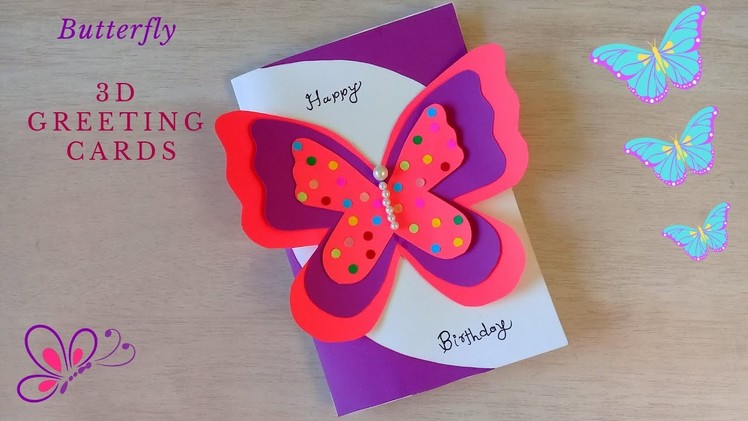 DIY 3D Butterfly Greeting Card Idea | How to Make Beautiful Birthday Card