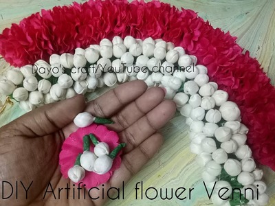 DIY Artificial flower Venni at home| Artificial Jasmine bud Venni