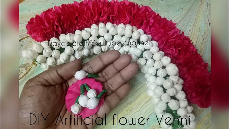 DIY Artificial flower Venni at home| Artificial Jasmine bud Venni