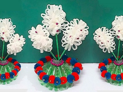 DIY :Guldasta.flower vase from Plastic Bottle with  Foam flower at home |Best out of waste