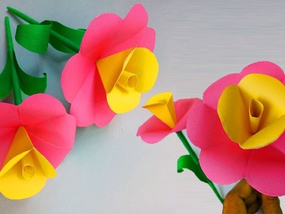 Diy paper flowers | how to make easy paper flowers | paper flower making step by step
