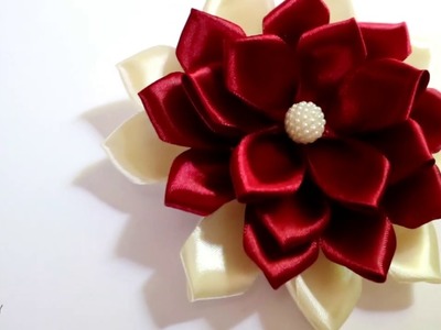 DIY Ribbon Flower | Cara membuat bunga dari Pita Satin