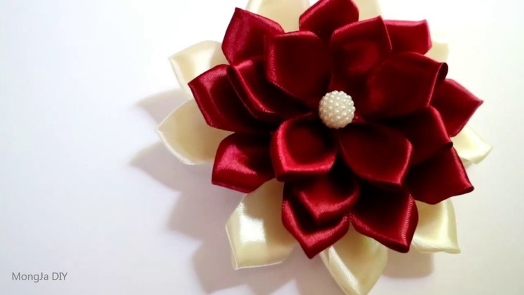 DIY Ribbon Flower | Cara membuat bunga dari Pita Satin