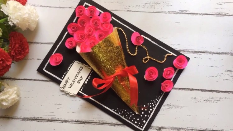 #DIY2019.birthday Card.handmade greeting card.valentine’s Day card II roses banquet