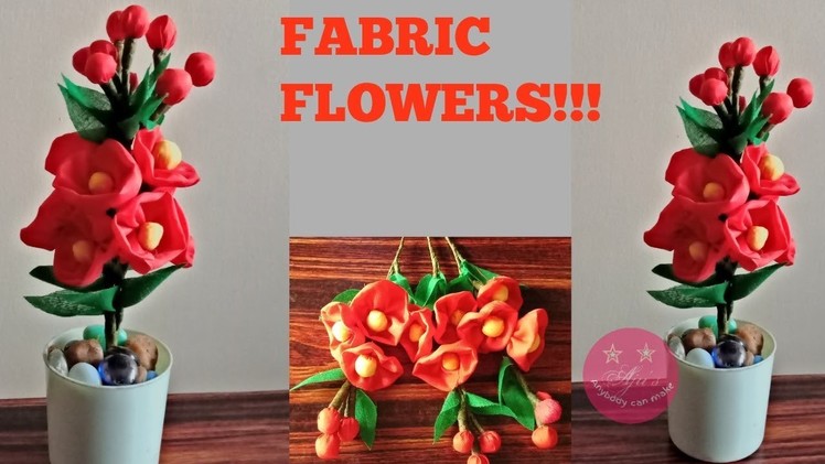 FABRIC FLOWER BUNCH made using waste fabric.cloth | EASY DIY FABRIC FLOWERS