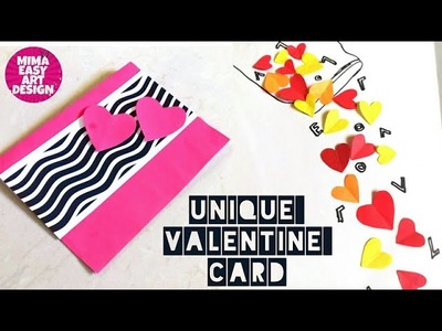 Handmade card for Valentines day | tutorial mima easy art design