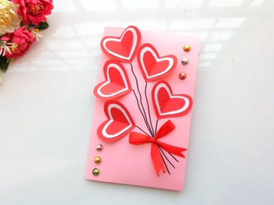Handmade card for Valentines day pop up card idea  | tutorial