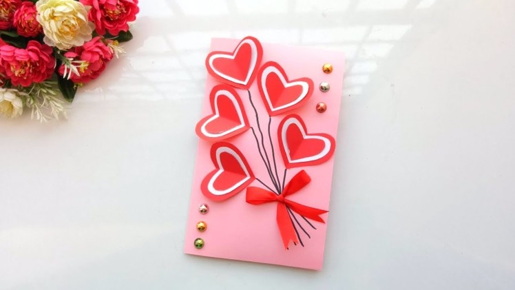 Handmade card for Valentines day pop up card idea  | tutorial