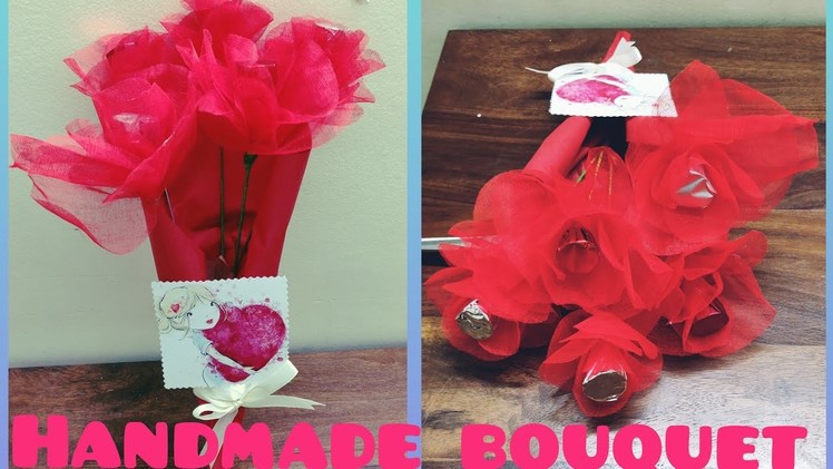 Handmade chocolate rose bouquet.handmade gift idea for anniversary.handmade gift ideas for valentine