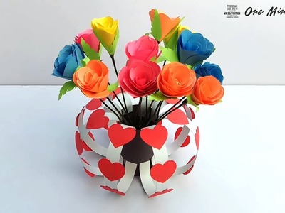 How to Make Easy Paper Flower Vase | Best Handmade Gift Ideas