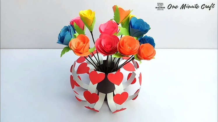 How to Make Easy Paper Flower Vase | Best Handmade Gift Ideas