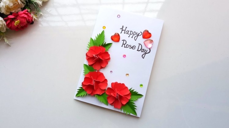 How to make handmade rose day card. greeting cards ideas