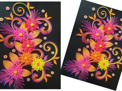 HOW TO MAKE | PAPER ART QUILLING TUTORIAL BEAUTIFUL FLOWAR DESINGS WALL(QUILLING ART)