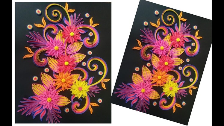 HOW TO MAKE | PAPER ART QUILLING TUTORIAL BEAUTIFUL FLOWAR DESINGS WALL(QUILLING ART)