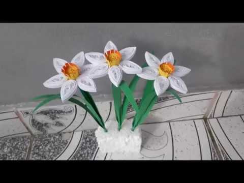 Tutorial narcise quilling-- Daffodil quilling tutorial