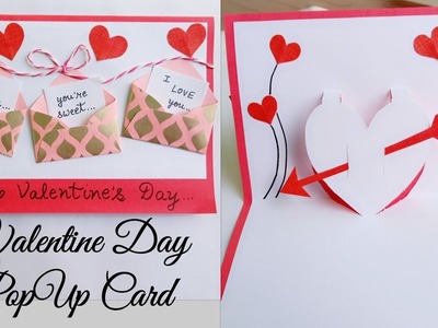 Valentine Pop Up Card.Valentine Heart Pop Up Card Ideas.Handmade Pop Up Card for Valentine's Day