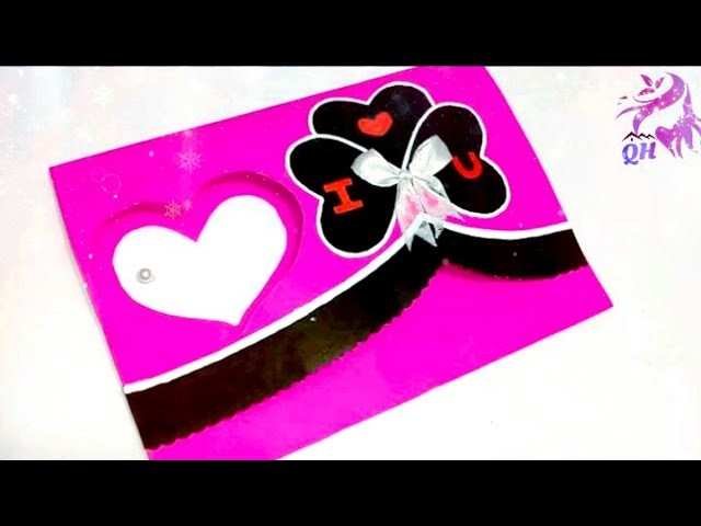 Valentine's day Card making| Handmade paper cards| Love greeting card| card tutorial| Queen's home