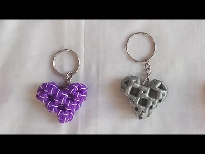 3D heart key chain making with wire. Valentine's Day simple gift.