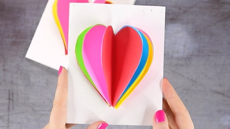 3D Heart Valentines Day Card for Kids
