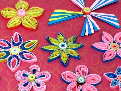 5 types of quilled flowers | 5 Easy Quilling Flowers | 5 DIY Paper Flowers |  Part- 4 |