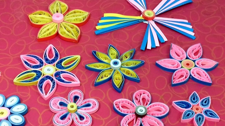 5 types of quilled flowers | 5 Easy Quilling Flowers | 5 DIY Paper Flowers |  Part- 4 |