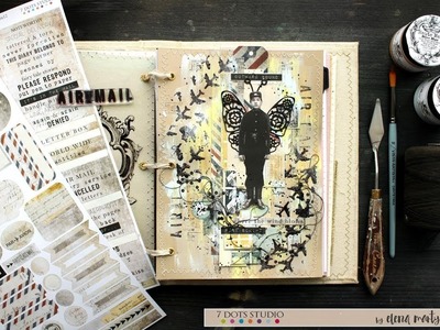 Art journal page - Scrapbooking Tutorial -  "Where the Wind Blows" by Elena Martynova