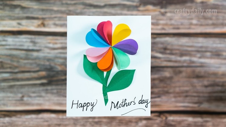 Beautiful 3D FLOWER CARD | Mother's Day Flower Card | Caft for Kids