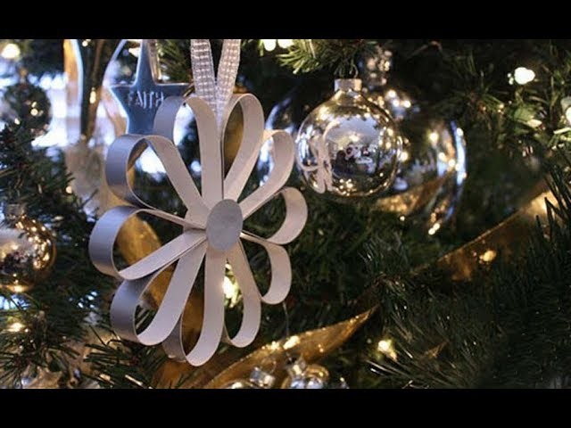 DIY CHRISTMAS TREE  DECORATE PAPER FLOWER | |making paper flowers decorated Christmas tree